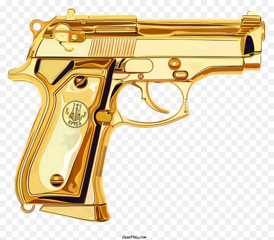 Arma De Ouro，Pistola De Metal PNG