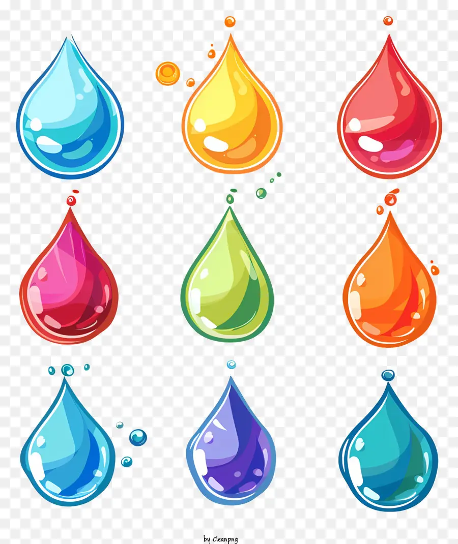 Gotas De água，Gotas Coloridas PNG