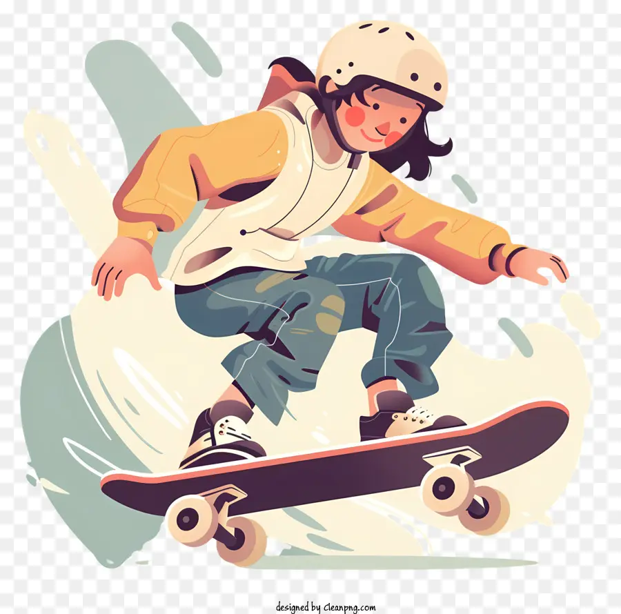 Adolescente Montando Skate，Personagem De Desenho Animado PNG