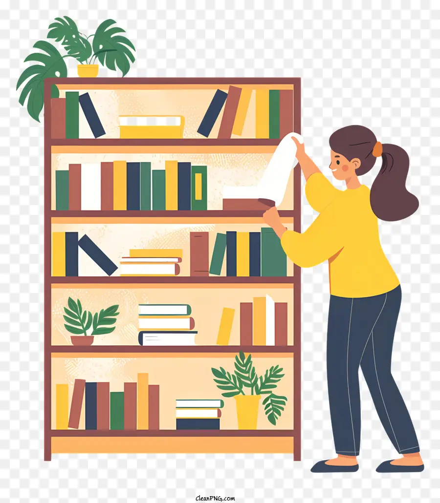 Limpeza De Primavera，Bookshelf PNG