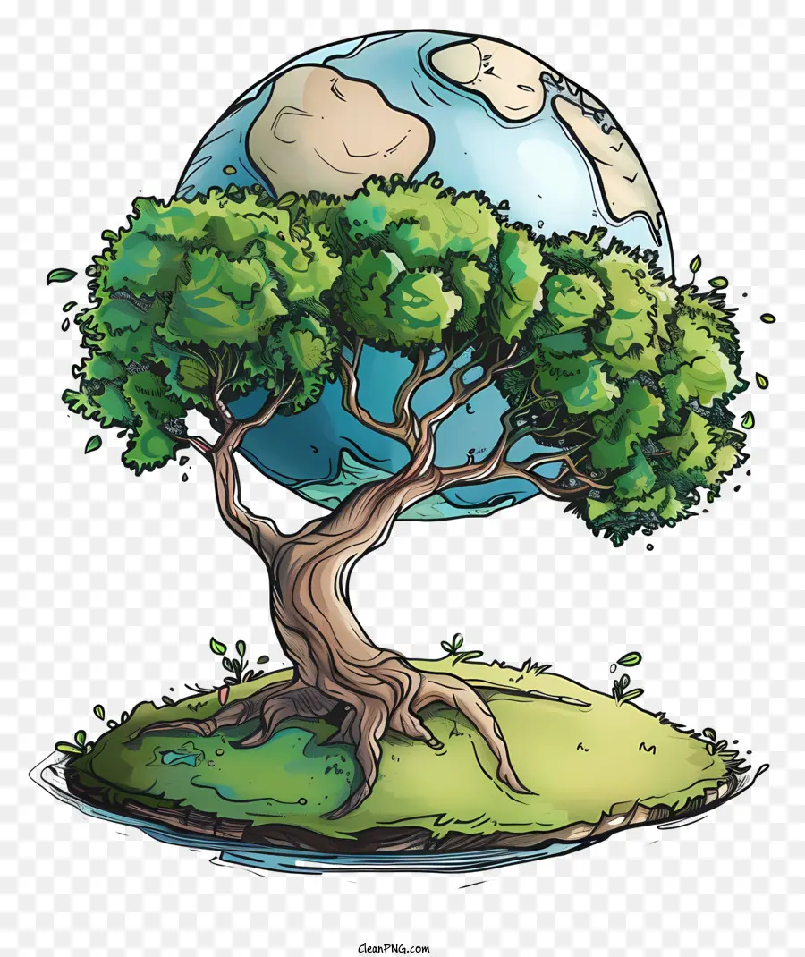 Dia Da Terra，árvore Verde PNG
