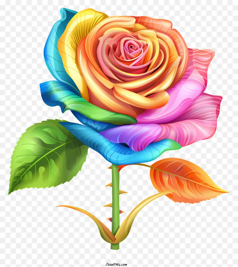 A Paz Aumentou，Rainbow Rose PNG
