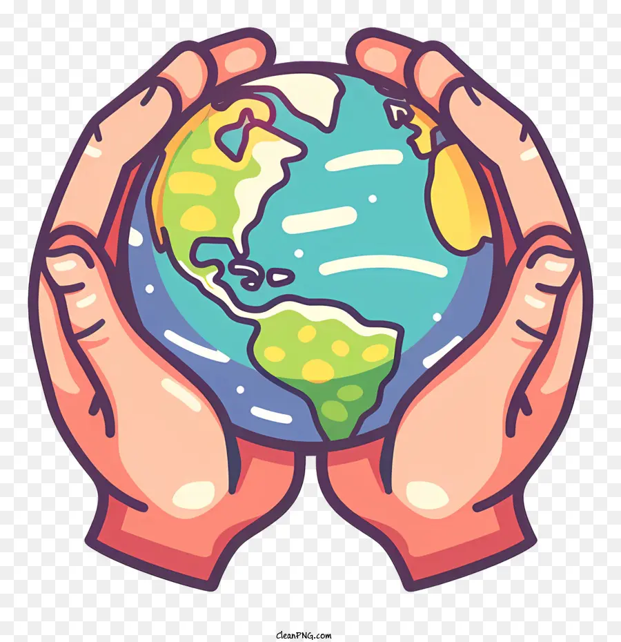 Mãos Segurando O Planeta Terra，Globo PNG