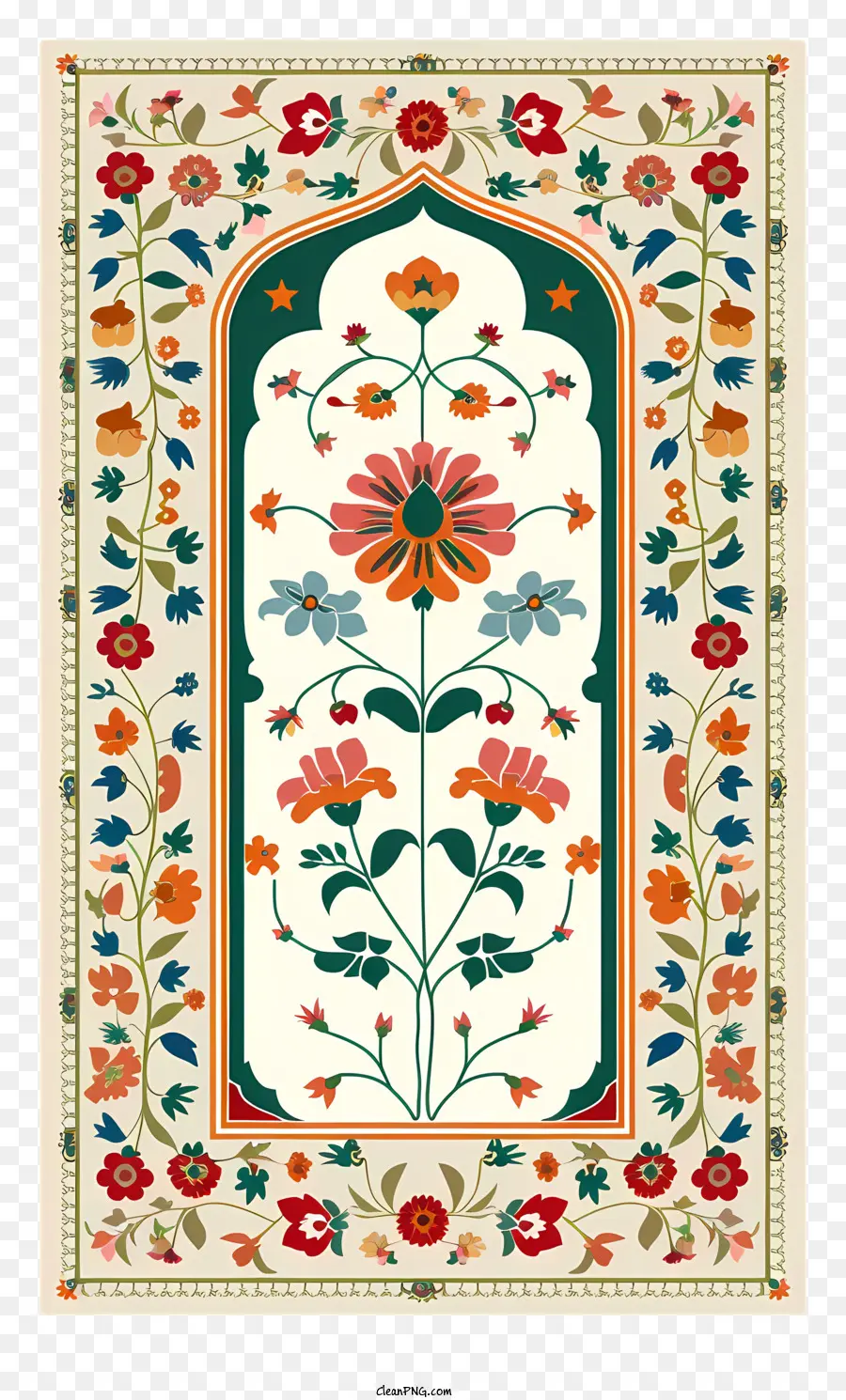 Tapete De Oração，Design Floral Ornamentado PNG