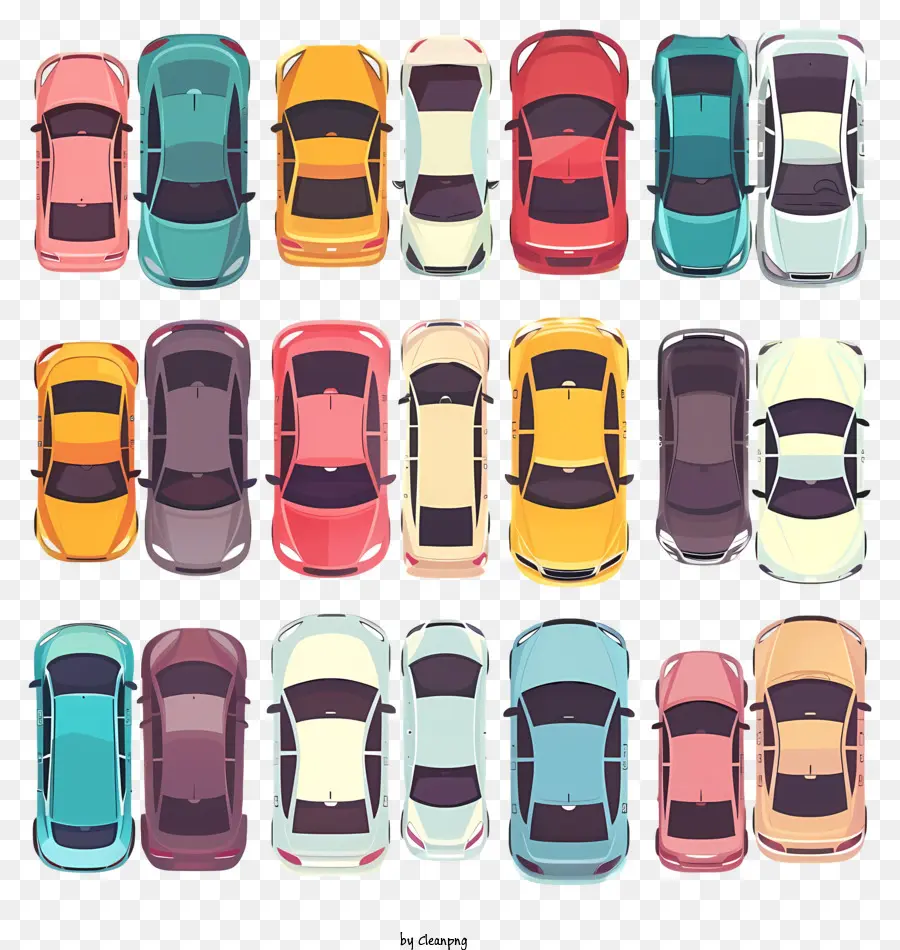 Estacionamento，Carros Coloridos PNG