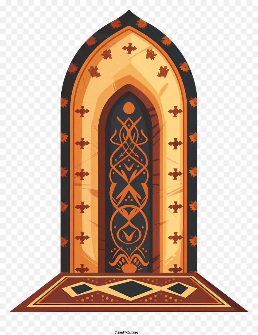 Tapete De Oração Marrom，Decorativos Porta PNG