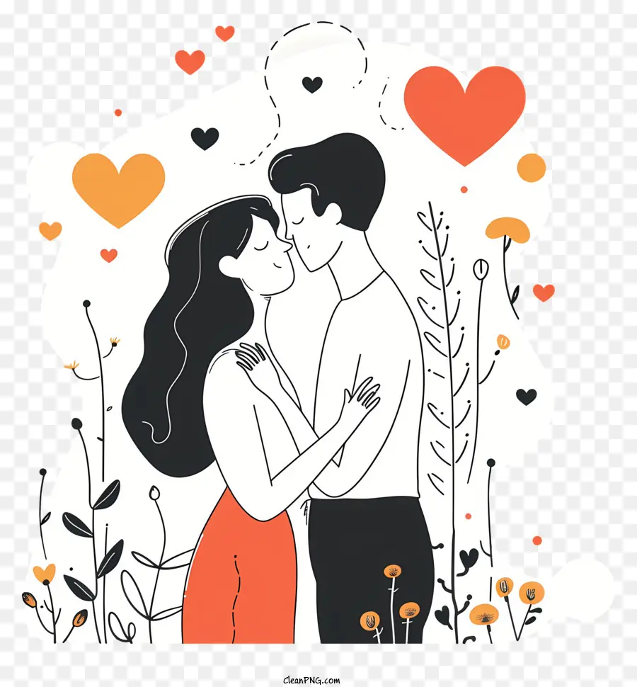 Os Amantes Do Dia，Ilustração Dos Desenhos Animados PNG
