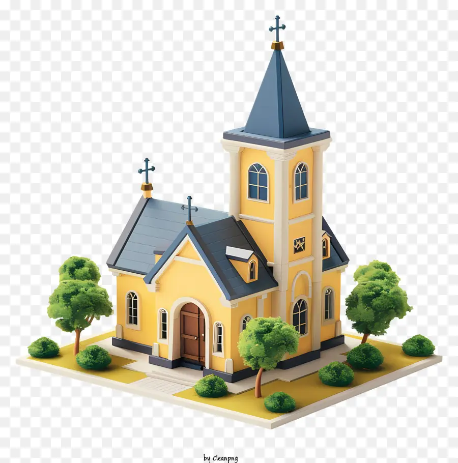 Igreja，Pequena Igreja Amarela PNG