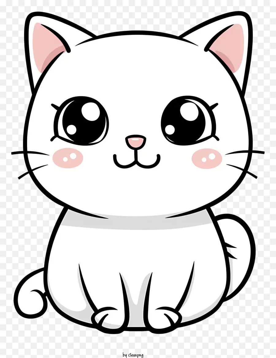 Kawaii，Gato Branco PNG