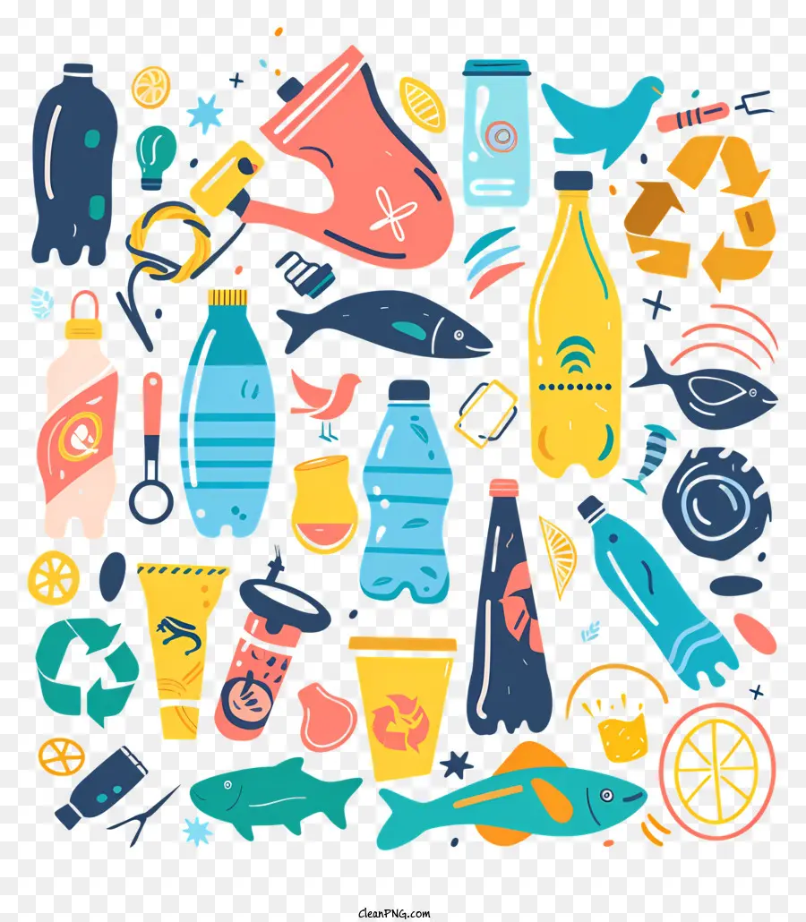 A Poluição Do Plástico，Reciclagem PNG