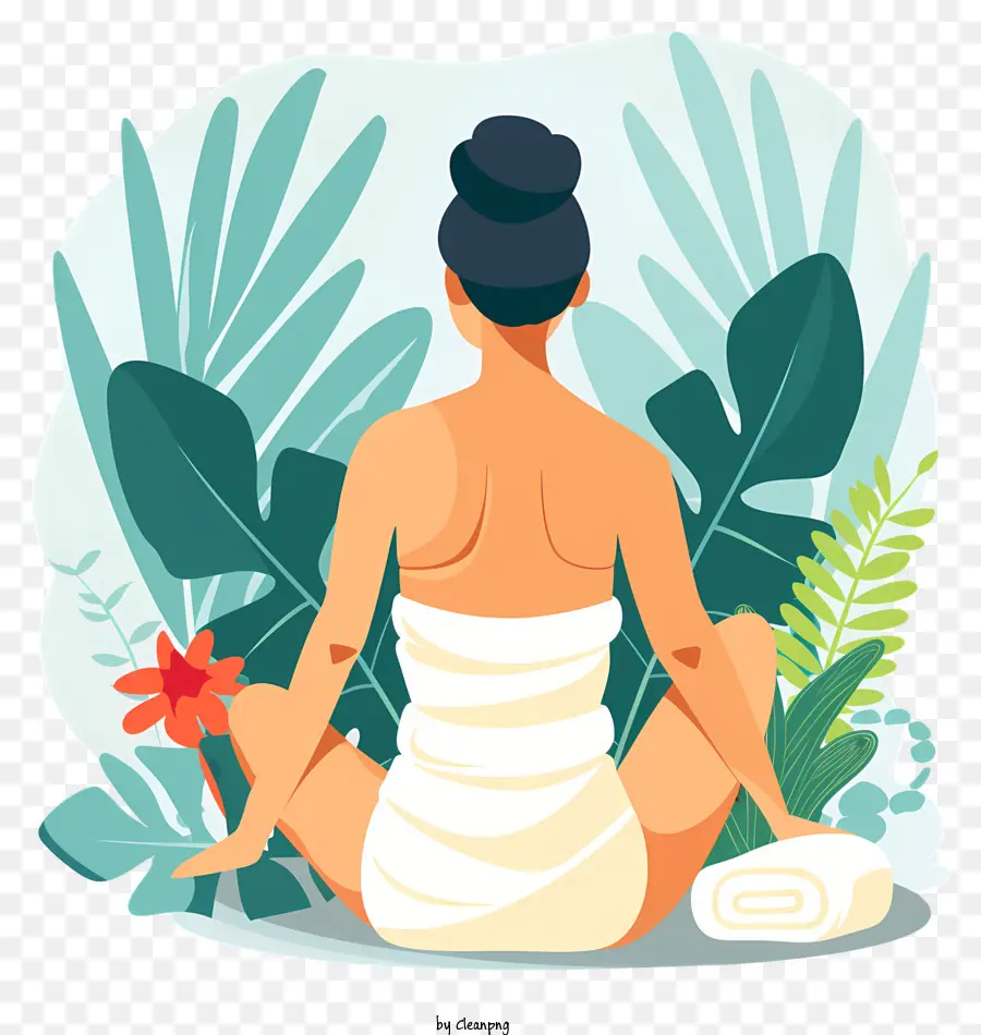 Spa Girl Back Exibir，Yoga PNG