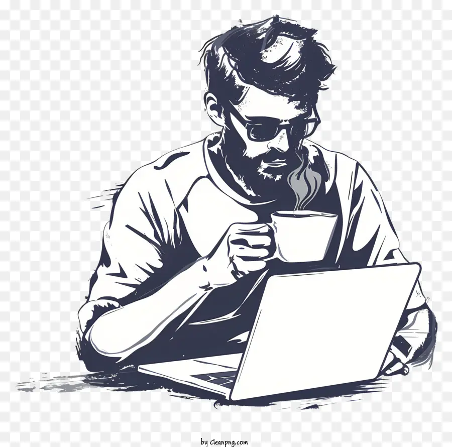 Homem De Negócios Com Um Laptop，Homem Com Laptop PNG