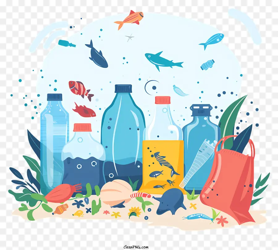 A Poluição Do Plástico，Detritos Oceânicos PNG