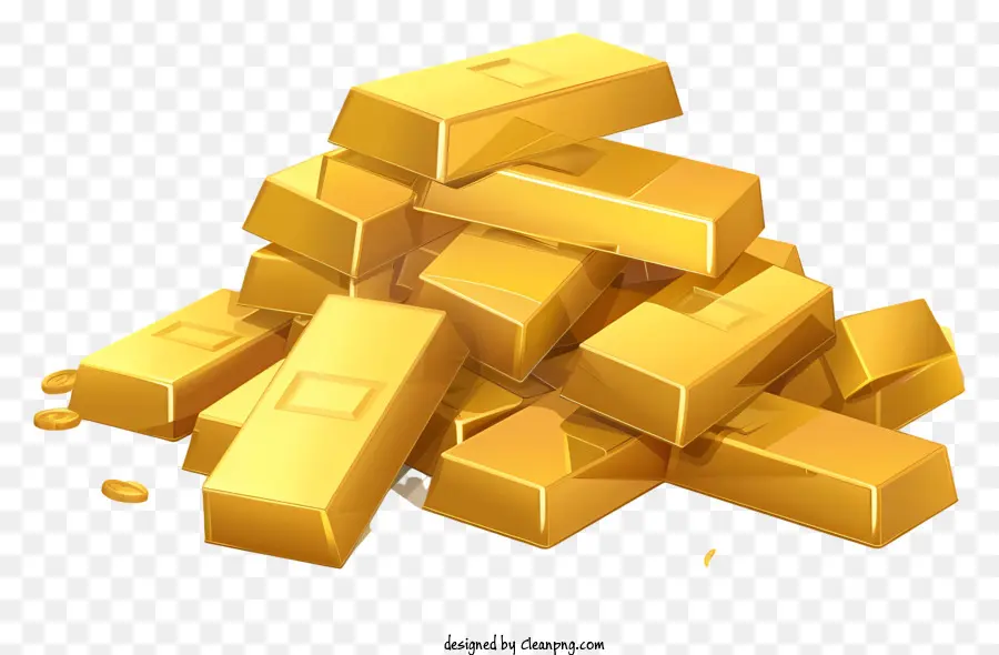 Pilha De Barras De Ouro，Gold Bullion PNG