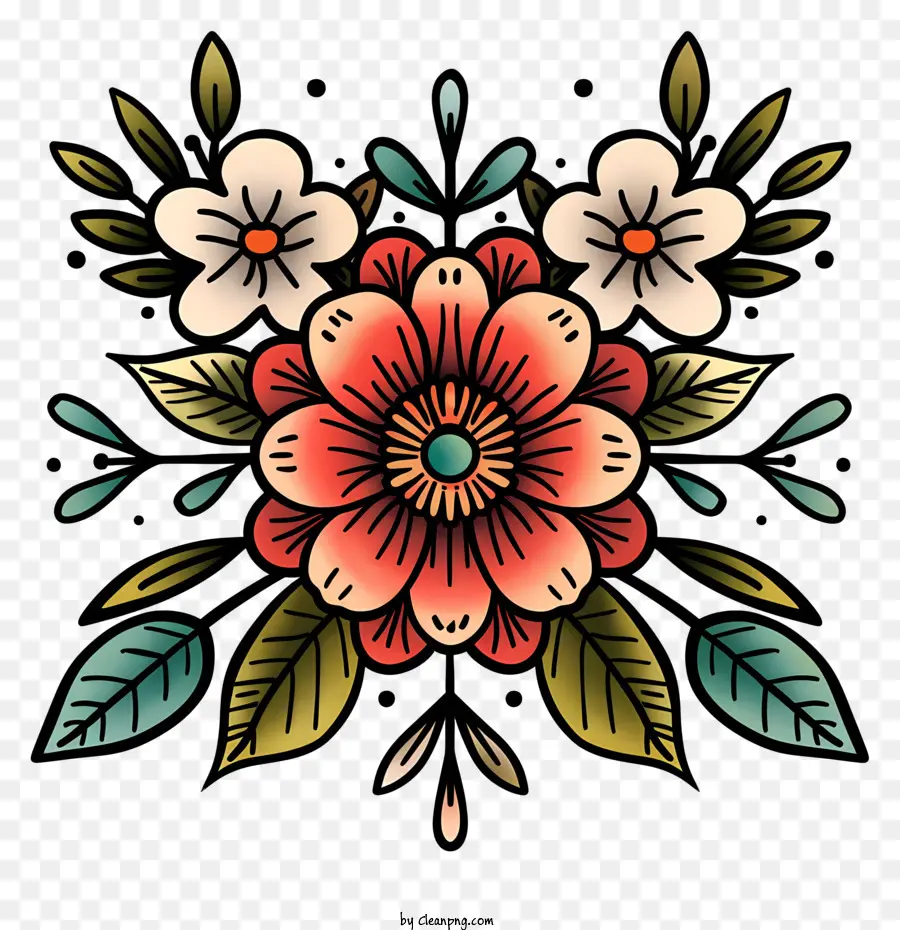 Tatuagem，Design Floral Mexicano PNG