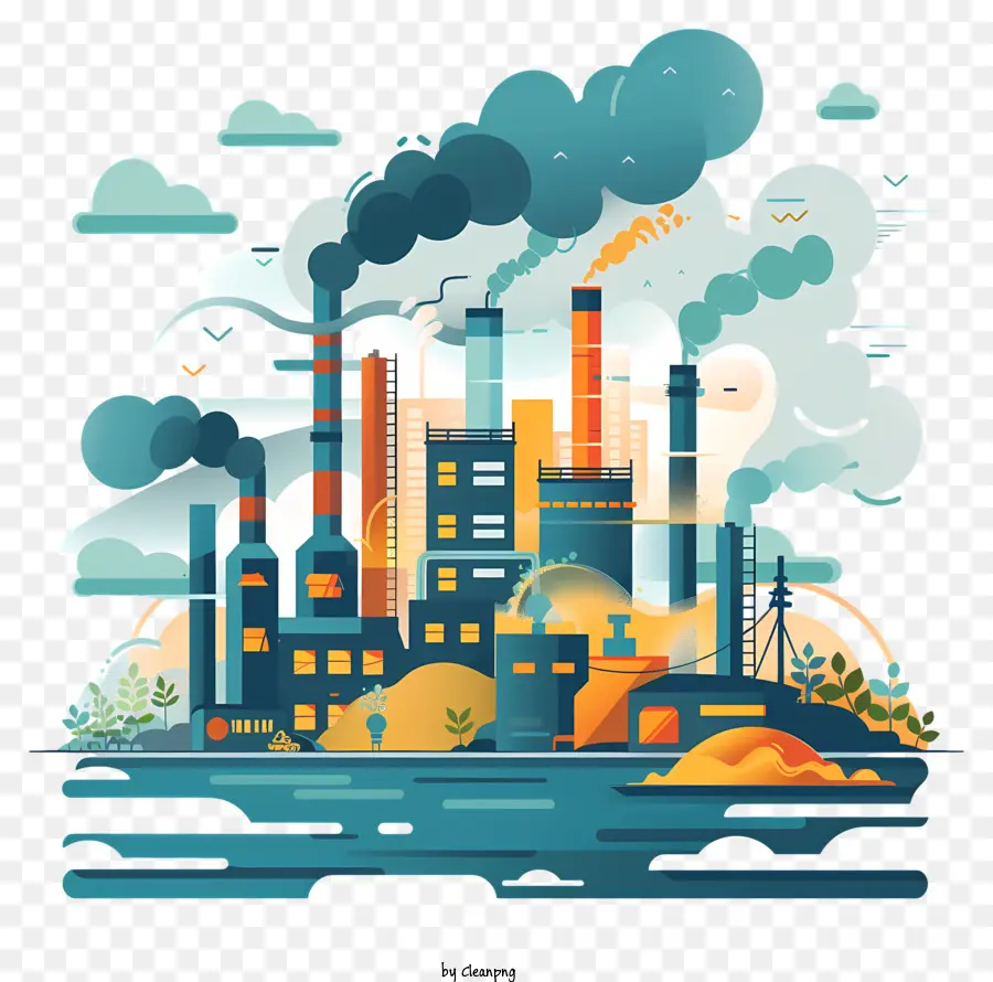 A Poluição Do Meio Ambiente，Fábrica PNG