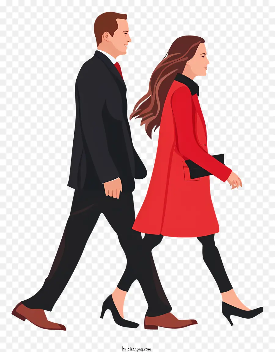 William Kate，Casal Caminhando PNG