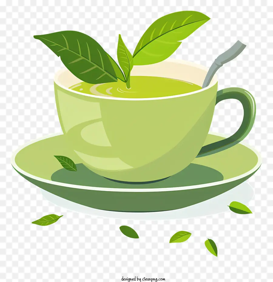 O Chá Verde，Bebida Quente PNG