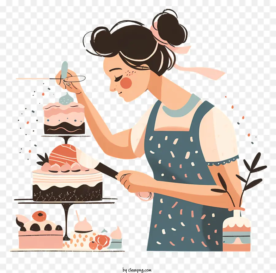 Feminino Baker，Bolo PNG