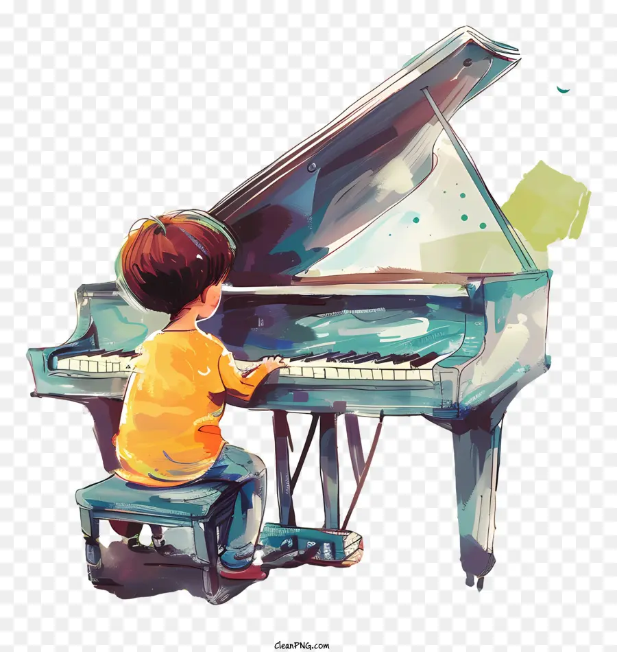Piano，Criança Tocando Piano PNG
