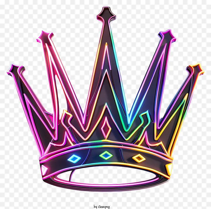 Coroa De Neon，Rainbow Crown PNG