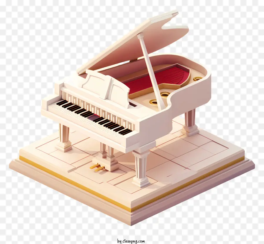 Piano，Piano De Cauda Branco PNG