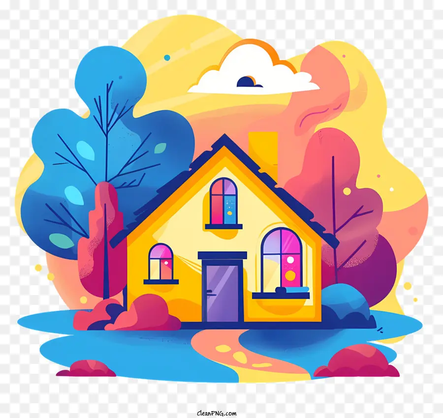 Casa，Ilustração Dos Desenhos Animados PNG