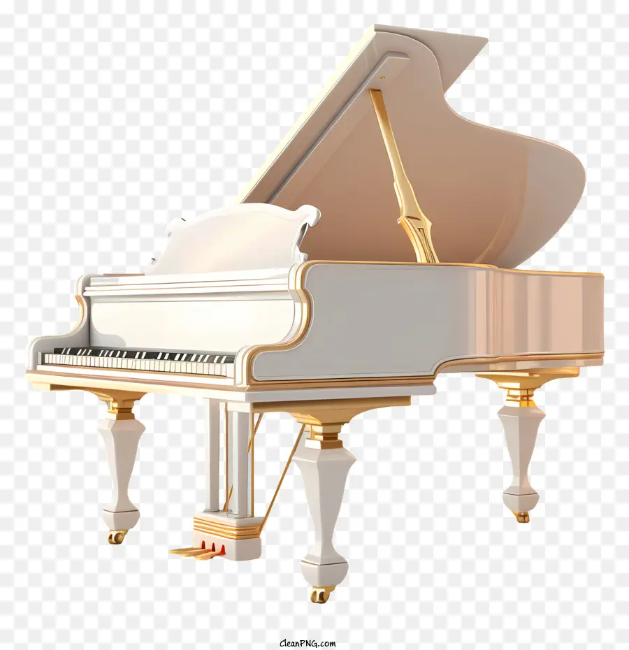 Piano，Grand Piano Branco PNG