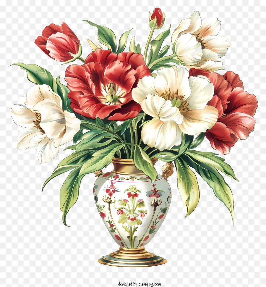 Blumen，Flores Vermelhas Em Vaso PNG