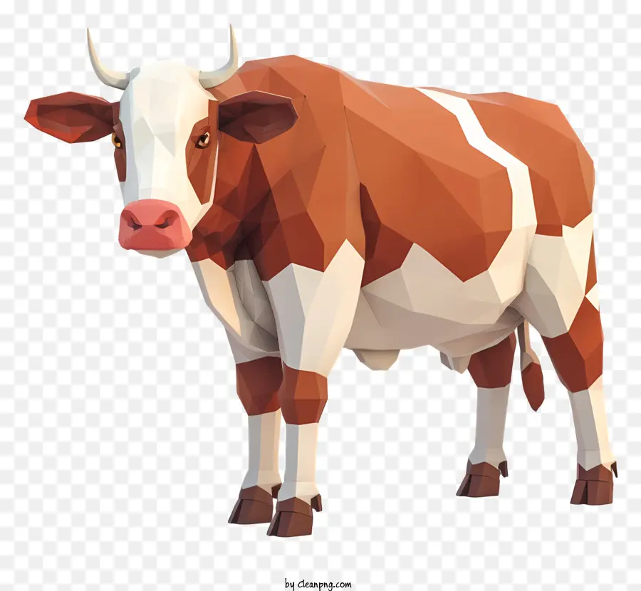 O Gado Hereford，Vaca Poly Low PNG