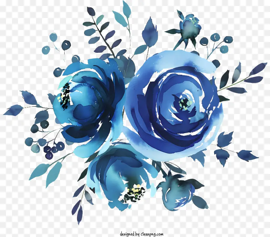 Flores，Rosas Azuis PNG