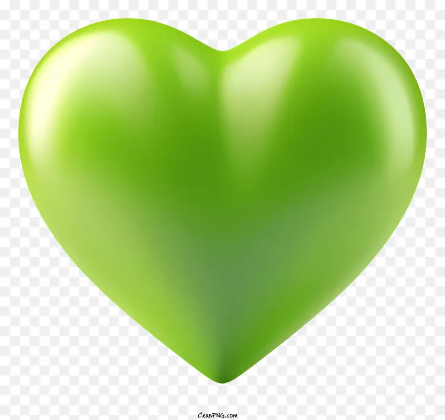 Coração Verde，Objeto Brilhante PNG