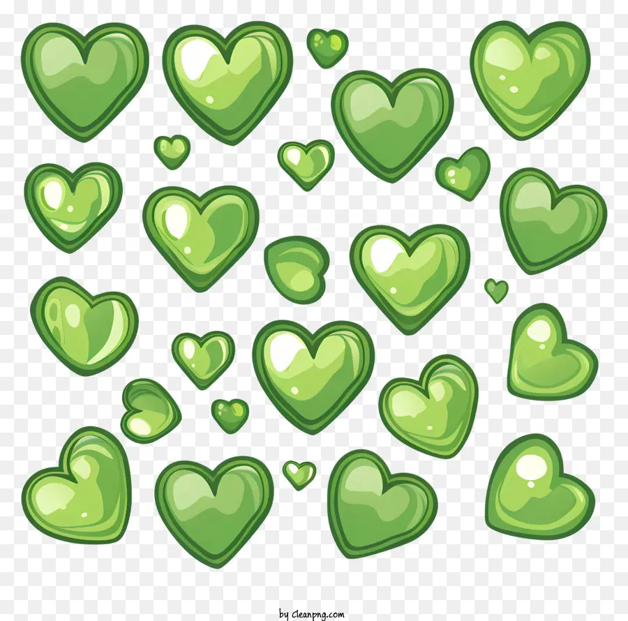 Coração Verde，Corações Verdes PNG