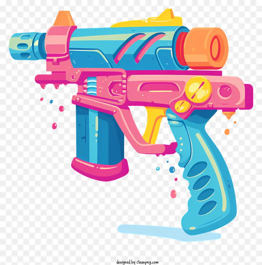Pistola De água，Cores Neon PNG