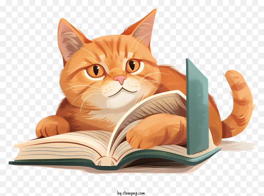 Leitura De Gatos，Gato Malhado Laranja PNG