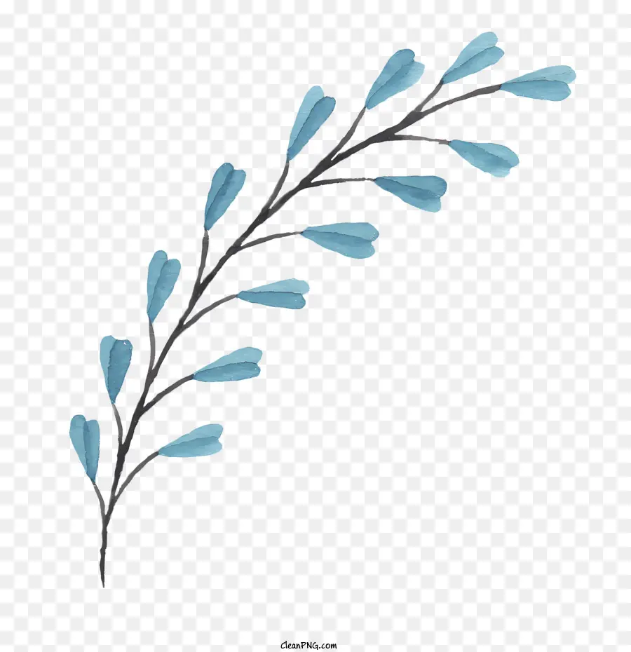 Flores，Folha Azul PNG