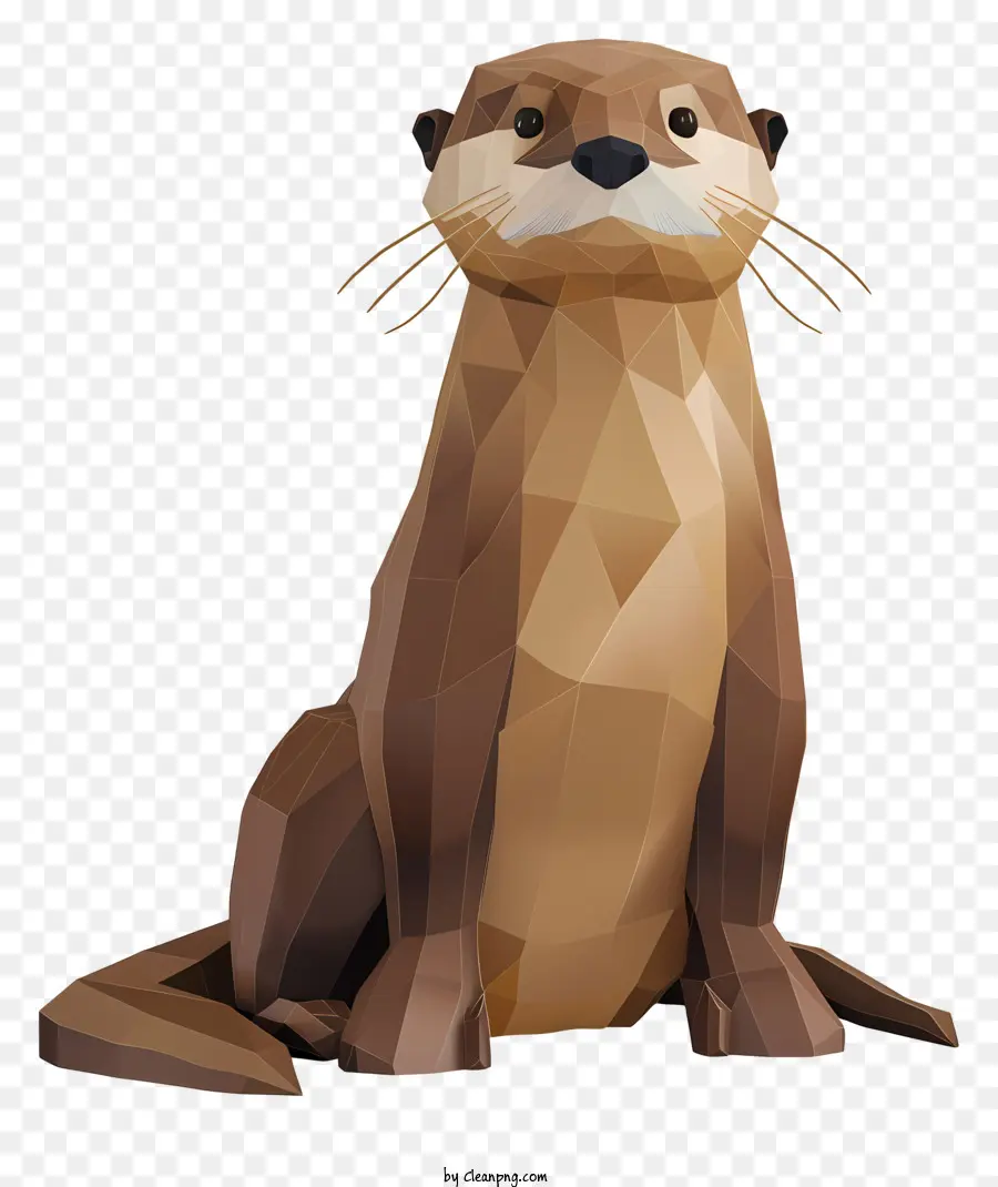 Otter，Low Poly Otter PNG