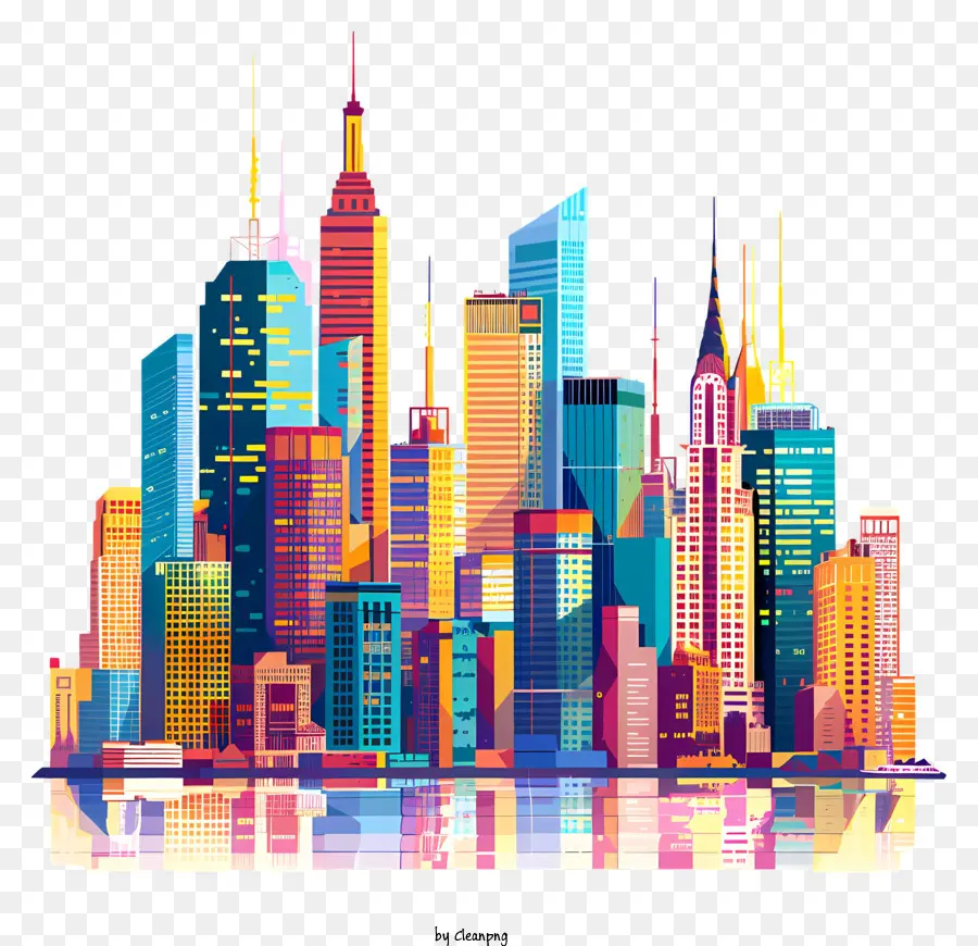 Skyline Da Cidade De Manhattan，Cidade Futurista PNG