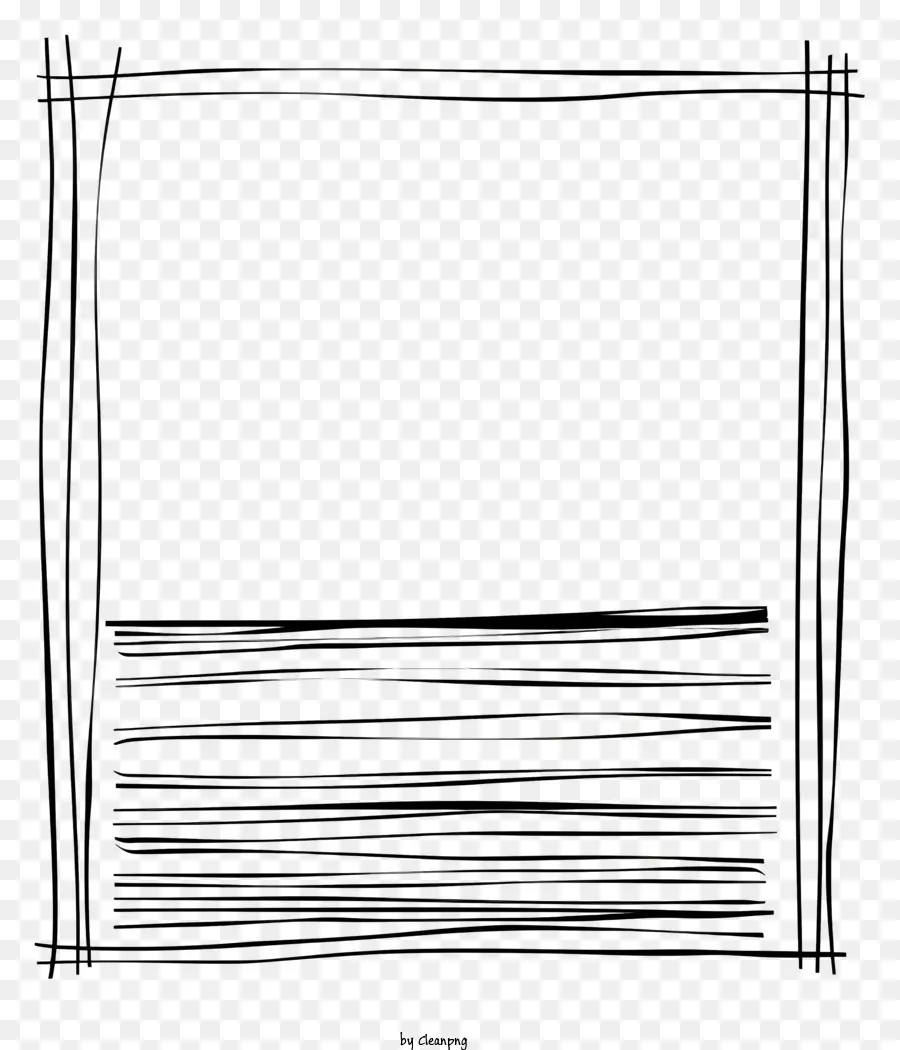 Quadro De Retângulo De Linha Preta，Design Minimalista PNG