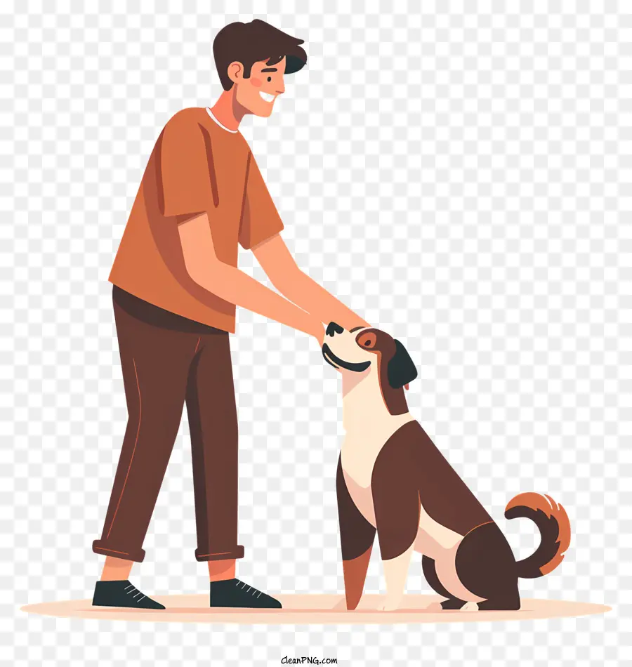 Homem Acariciando Cachorro，Homem E Cachorro PNG