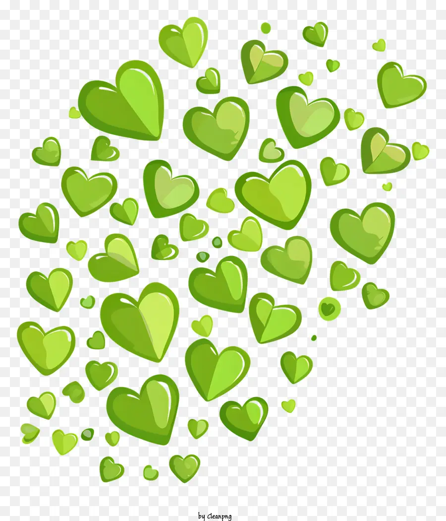 Coração Verde，Flutuante Coração PNG