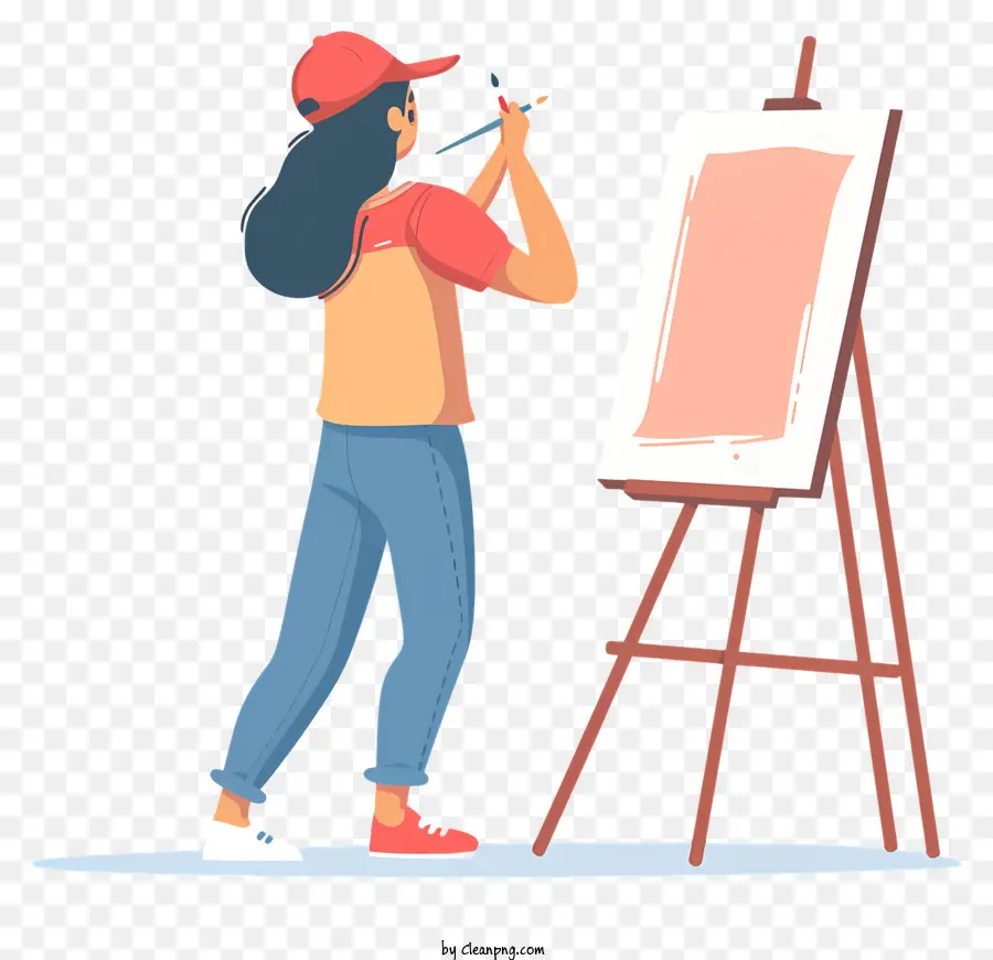 Mulher Pintando Imagem，Pintura PNG