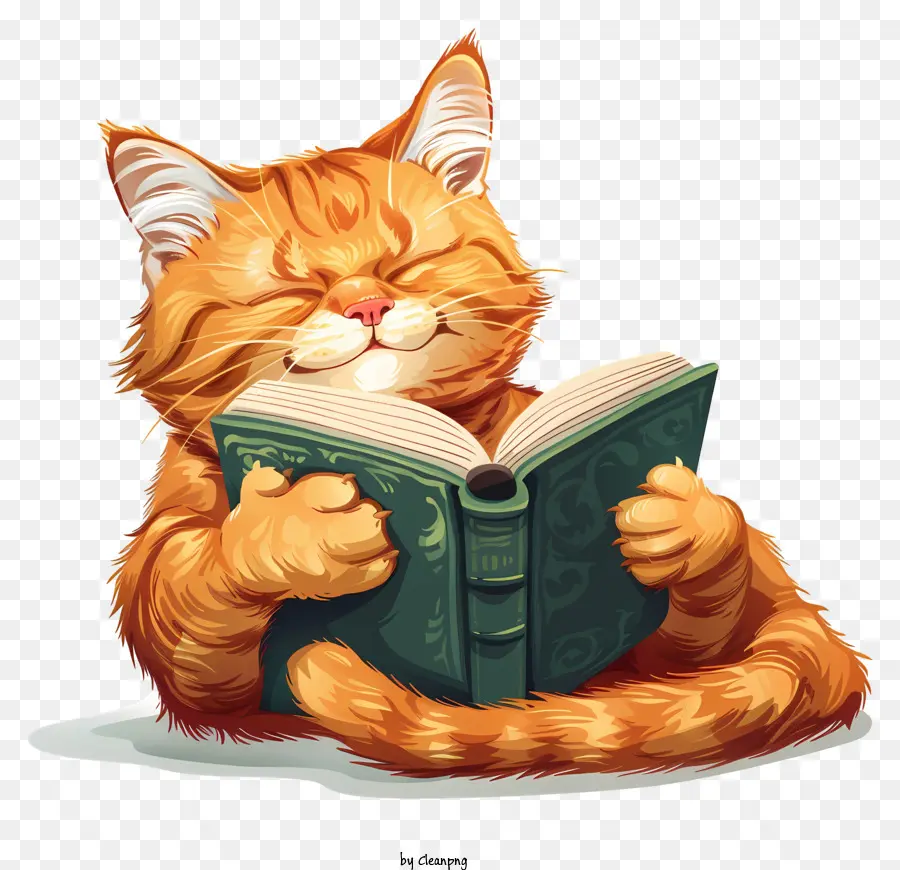 Leitura De Gatos，Gato Malhado Laranja PNG