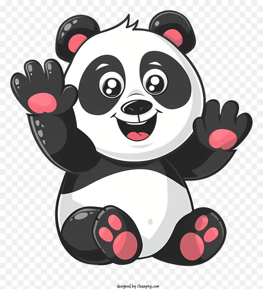 Panda Acenando Pata，Urso Panda PNG