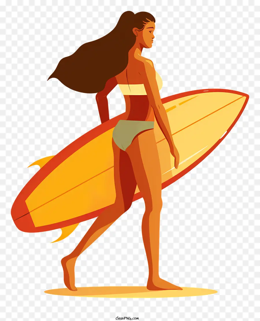 Mulher Com Prancha De Surf，Praia PNG