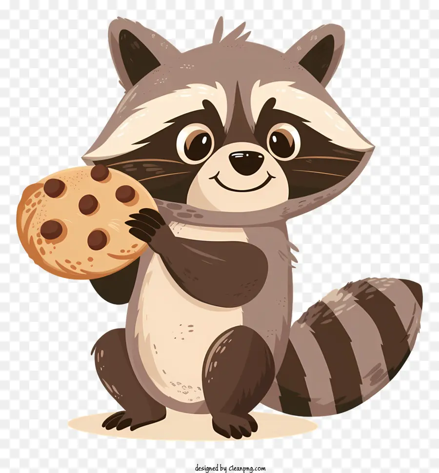 Raccoon Com Biscoito，Bonito Guaxinim PNG