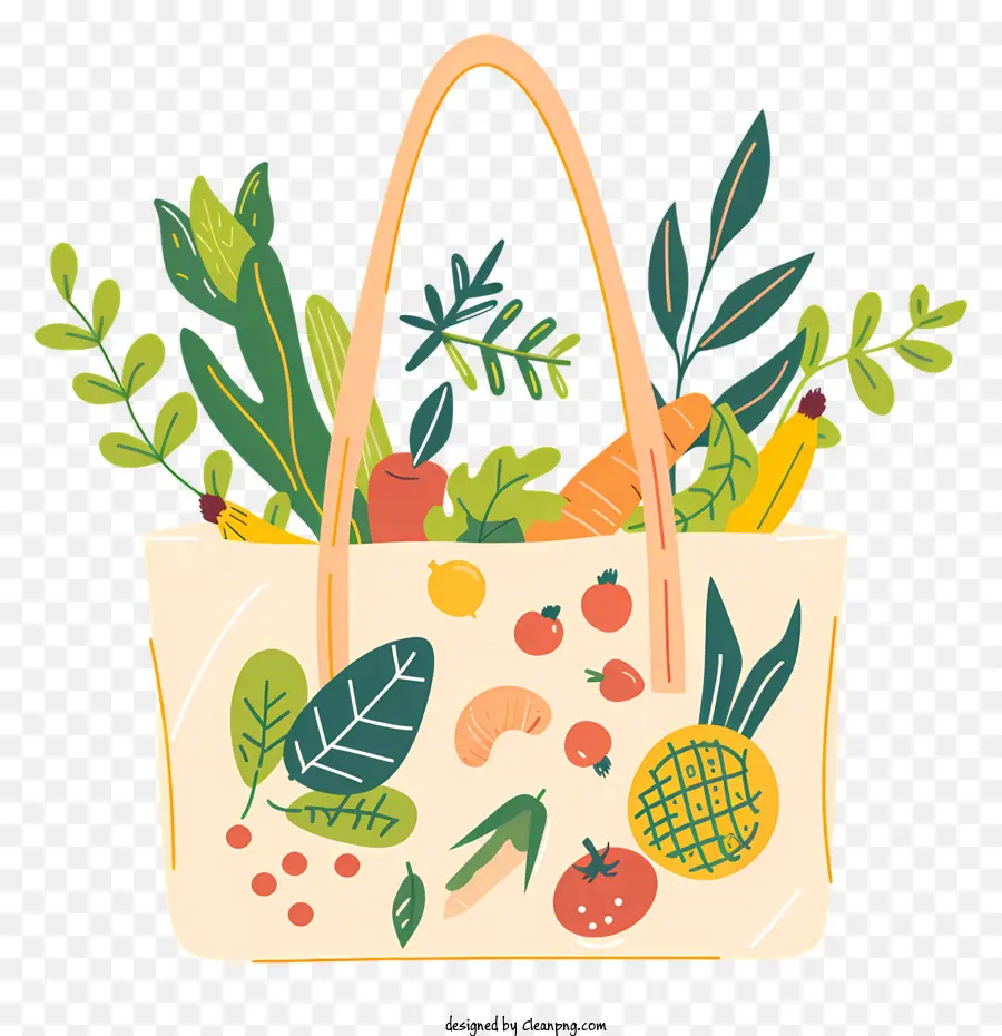 Bolsa Ecológica Com Comida，Produtos Frescos PNG