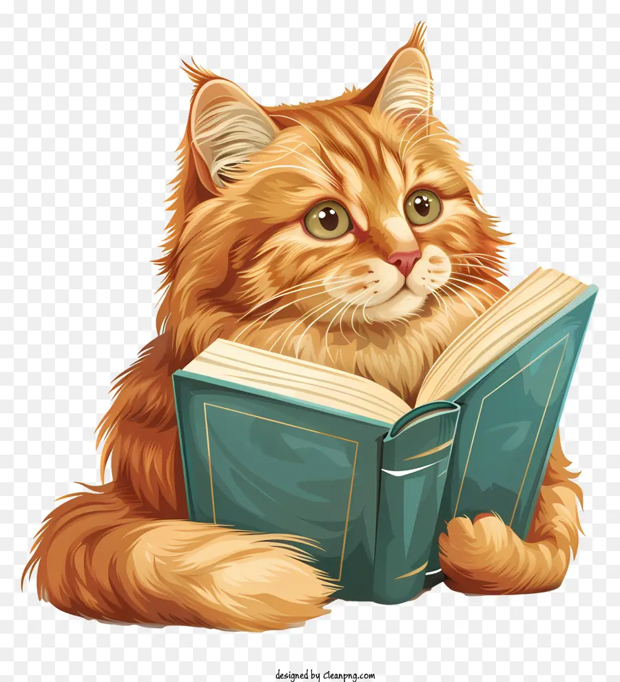 Leitura De Gatos，Gato Malhado Laranja PNG