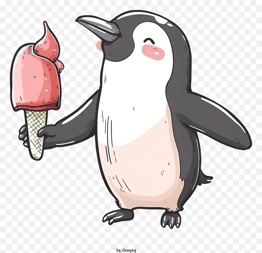 Pinguim Segurando Sorvete，Penguin PNG