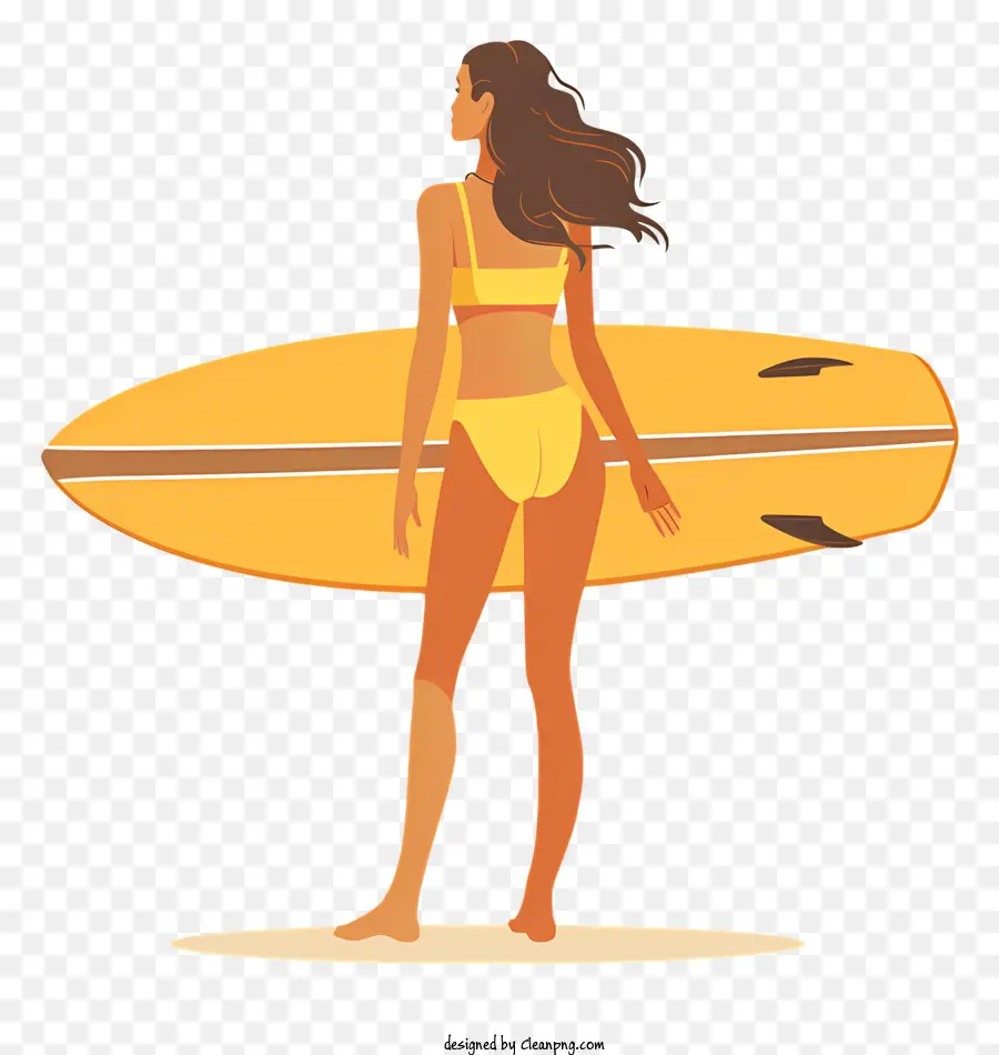 Mulher Com Prancha De Surf，Praia PNG